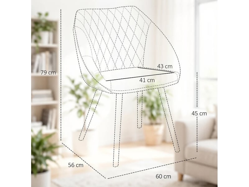 Lot de 2 chaises de salle à manger avec accoudoirs en lin gris et bois naturel - Conforama E
