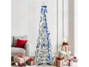 Sapin de noël artificiel, arbre de noël blanc 210 cm pvc