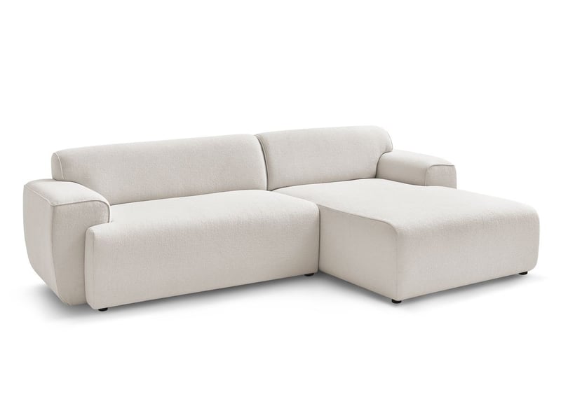 Bobochic canapé d'angle fixe marais beige angle droit MARAIS - Conforama A