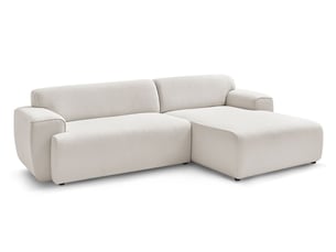 Canapé d'angle droit fixe BOBOCHIC MARAIS 4 places Tissu Beige