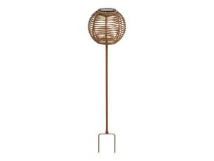 Lampe solaire carlisle en métal et pe naturel — lampadaire extérieur 70 cm