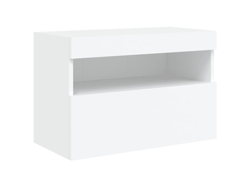 Meuble tv - banc tv - meuble de rangement mural avec lumières led blanc 60x30x40 cm - Conforama C