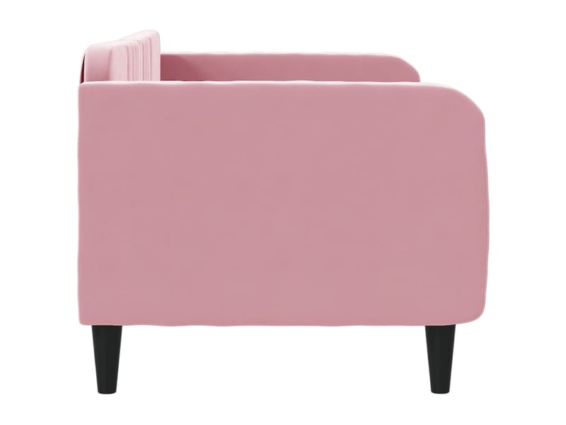  Lit simple- lit adulte -  lit de repos sans matelas rose 80x200 cm velours  - Conforama C