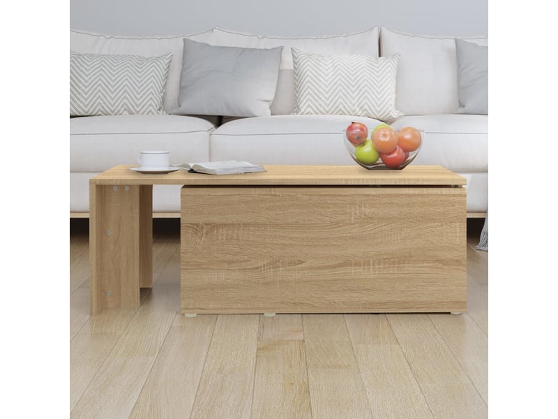  Table basse rectangulaire | table de salon chêne sonoma 150x50x35 cm bois d’ingénierie  - Conforama D