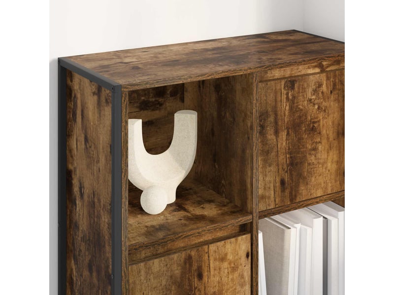 Bibliothèque, armoire à livres 68 x 30 x 108.5 cm bois d'ingénierie chêne fumé - Conforama D