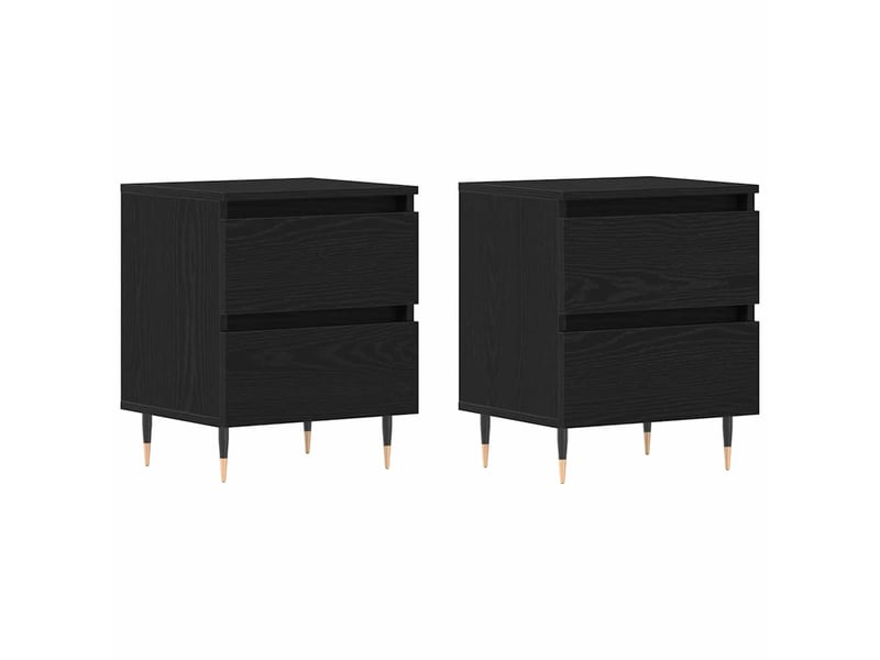 Table de chevet - cabinet de chevet - table de nuit 2 pc chêne noir 40 x 35 x 50 cm - Conforama A