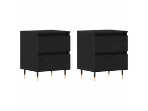 Table de chevet - cabinet de chevet - table de nuit 2 pc chêne noir 40 x 35 x 50 cm