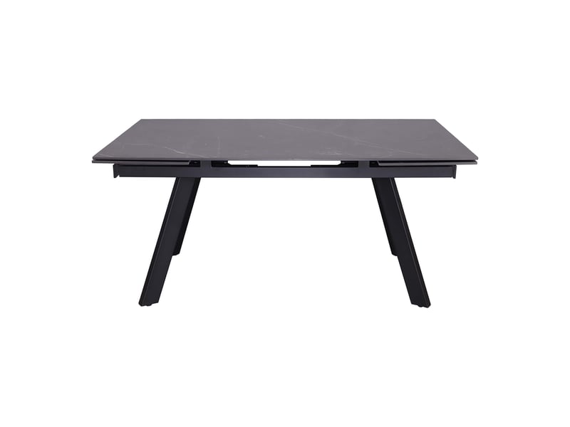 Hera - table extensible en pierre frittée noir pieds en métal noir 160-240 cm HERA-NOI - Conforama C