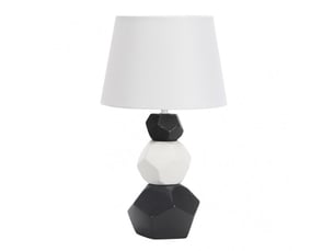 Lampe à poser fabrilamp foz e27 coloris blanc noir 41 x 24 x 24 cm
