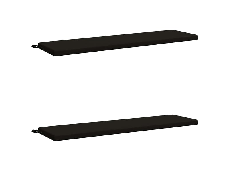 Lot de 2 coussins de banc, coussins d'assise soest 100 % polyester noir cf57310 - Conforama A