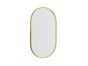 Miroir ovale de salle de bain coloris doré <strong>NAHILIMI</strong> <strong></strong> - 50 cm x 50 cm