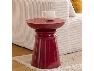 Table basse rond(e) coloris rouge ATMOSPHERA CRÉATEUR D'INTÉRIEUR JAYA - 38 cmx38 cm