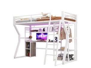 Lit mezzanine 90x200 cm coloris blanc