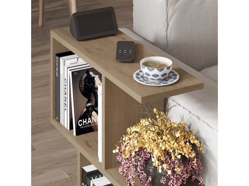  Table basse table de salon en panneau mélaminé naturel 60 x 60 x 20 cm charge 20 kg  - Conforama C