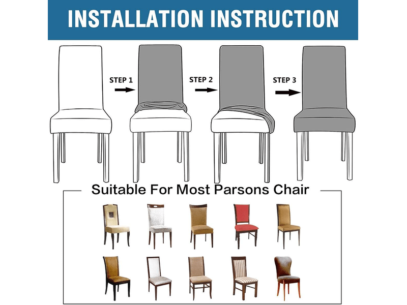 Housses de chaise en velours, fabriquées en spandex extensible avec bande élastique, adaptées aux restaurants, hôtels, fêtes et banquets blanc, paqu XLH-ZLS-009379MF - Conforama E