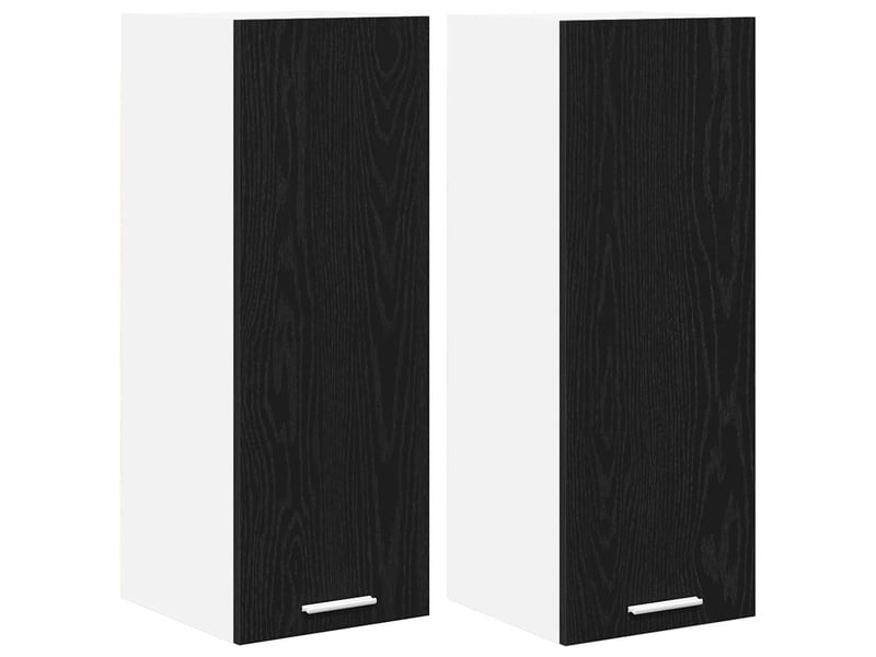  Meuble de rangement, armoire suspendue 2 pcs chêne noir et blanc bois d'ingénierie shl3801  - Conforama A