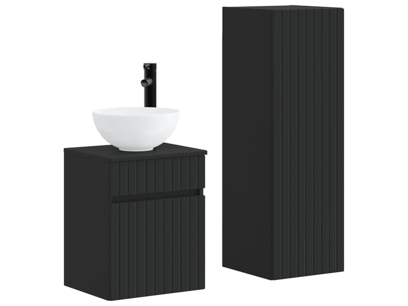  Ensemble de mobilier de salle de bain 2 pcs noir  - Conforama A