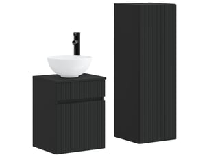 Ensemble de mobilier de salle de bain 2 pcs noir