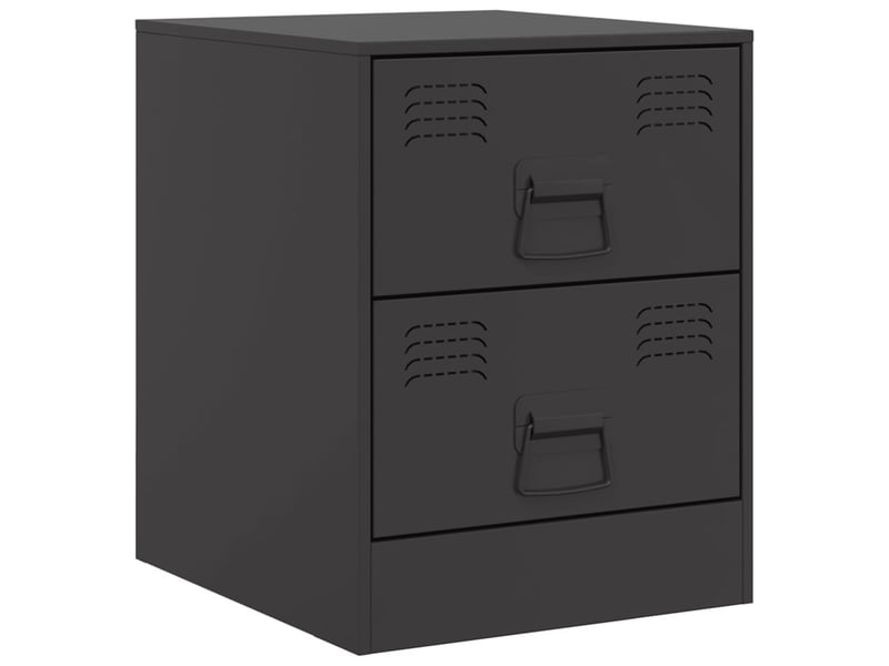  Vidaxl tables de chevet 2pcs noir acier industriel table rangement 34,5x39x44cm salon chambre déco  - Conforama D