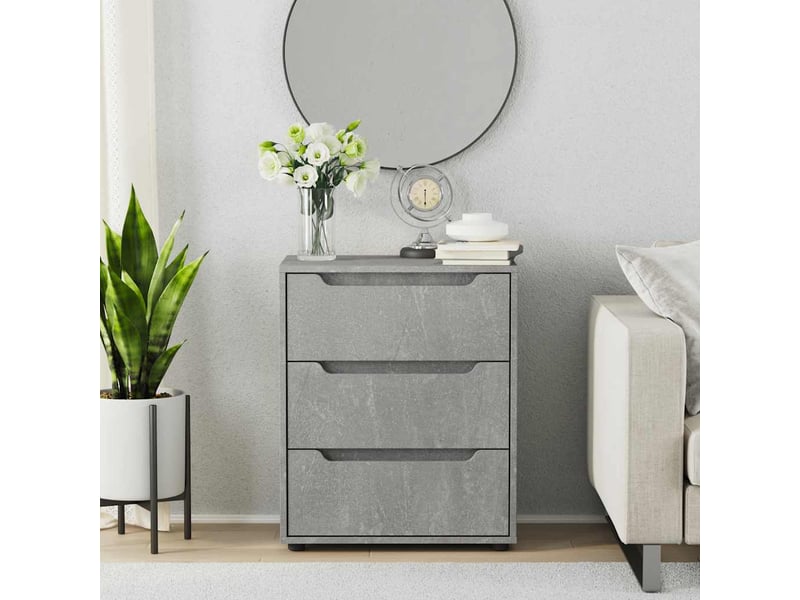 Buffet salon visnes gris béton 60x40x73 cm bois d'ingénierie - Conforama C