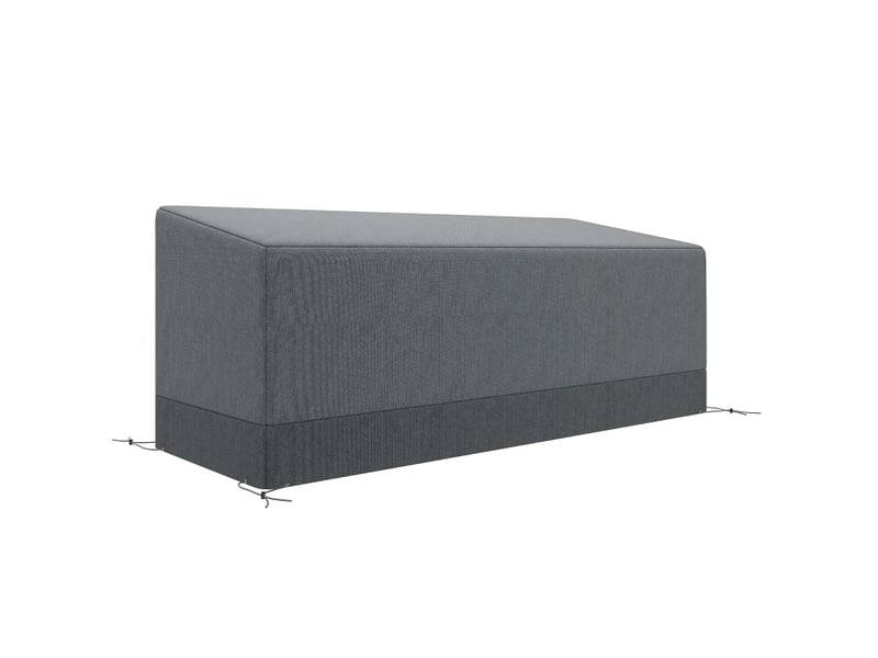 Housse de protection mobilier de jardin 190,5 x 72 x 76 cm gris clair, polyester oxford 600d avec cordon - Conforama A
