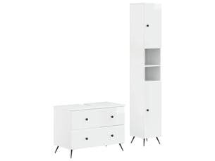 Ensemble de 2 meubles de salle de bain breda blanc brillant cf63080