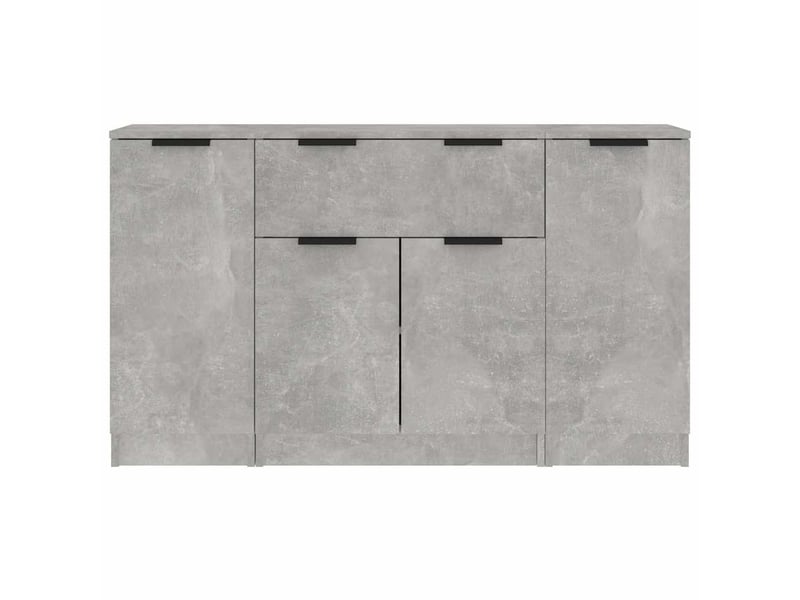  Buffets 3 pcs - bahut - meuble de rangement gris béton bois d'ingénierie  - Conforama E