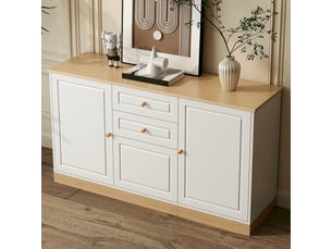 Buffet 3 porte(s) 2 tiroir(s) - 135.5 cm coloris blanc
