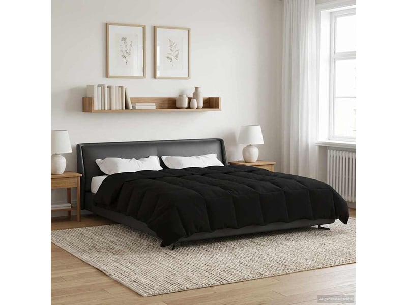Couette - duvet d'été 200 x 200 cm été microfibre (100% polyester) noir - Conforama D