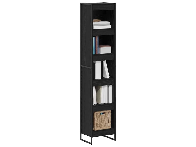  Bibliothèque, armoire à livres 40 x 30 x 189,5 cm bois d'ingénierie chêne noir  - Conforama C