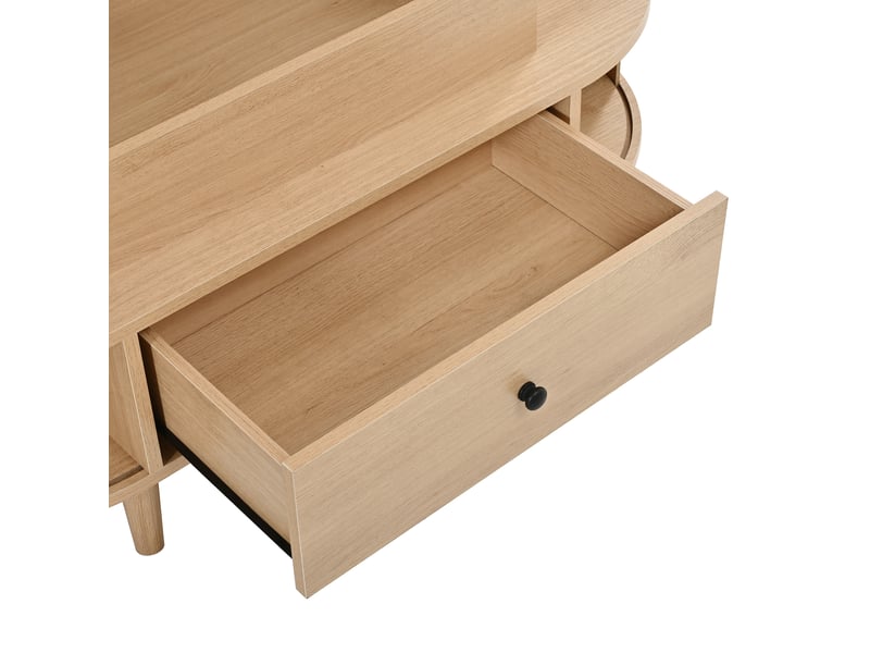  Table basse ovale relevable 105x50x60,5 cm avec rangement, mdf naturel  - Conforama R