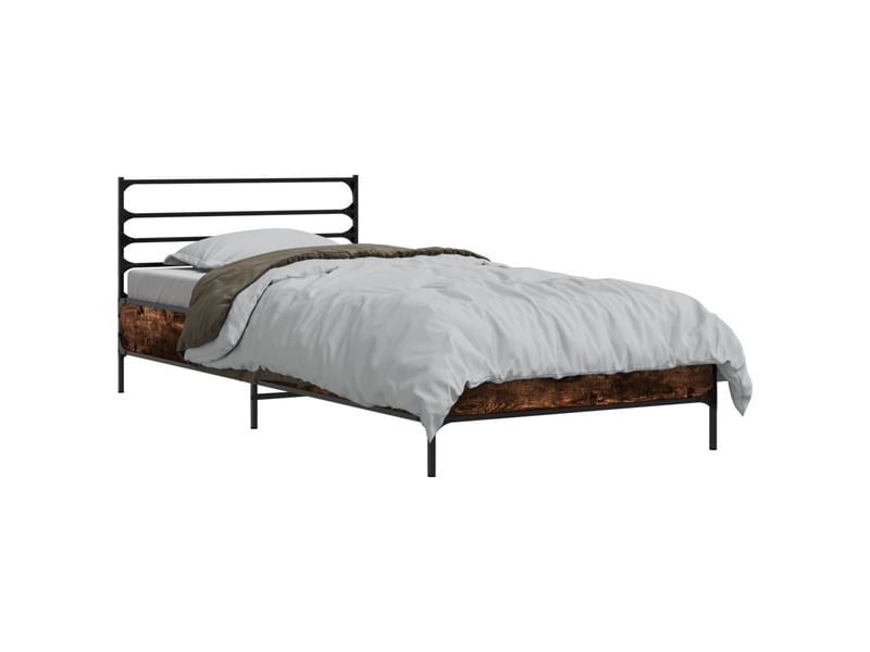  Lit simple- lit adulte -  cadre de lit chêne fumé 80 x 200 cm bois d'ingénierie  - Conforama A