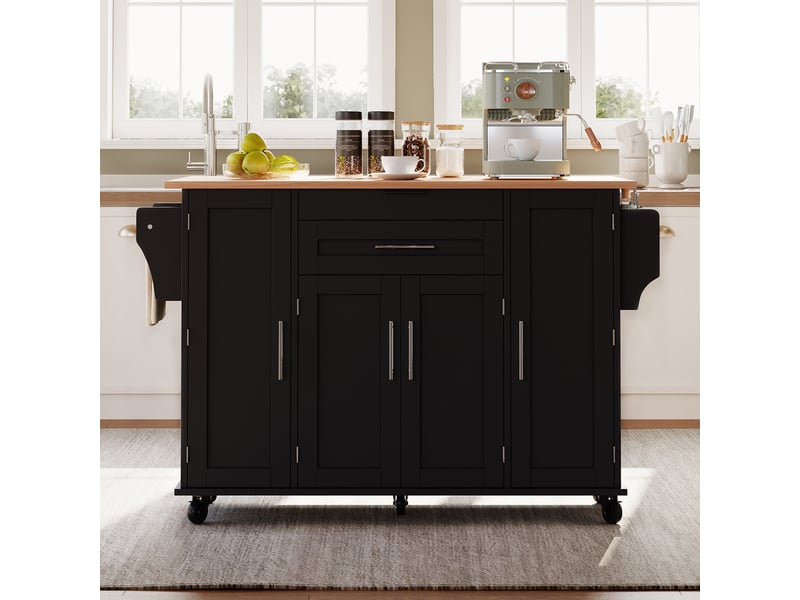  Desserte 4 portes 2 tiroirs coloris noir mdf desserte noir - Conforama D