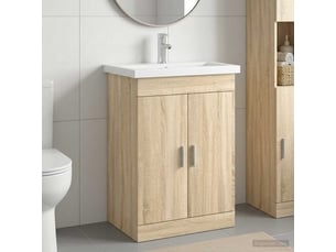Ensemble de mobilier de salle de bain chêne sonoma shl4337