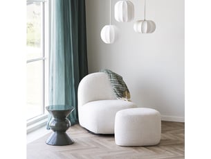 Svit-fauteuil lounge pivotant en tissu écru