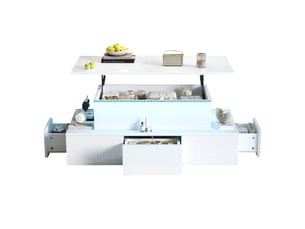 Table basse rectangulaire coloris blanc STILVORA - 50 cmx100 cm