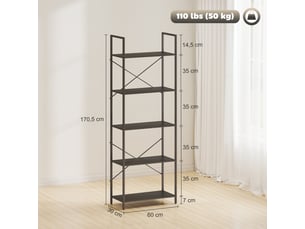 Vitrine coloris noir 60 étagère(s) <strong></strong> <strong></strong> - 60 cmx170.5 cm