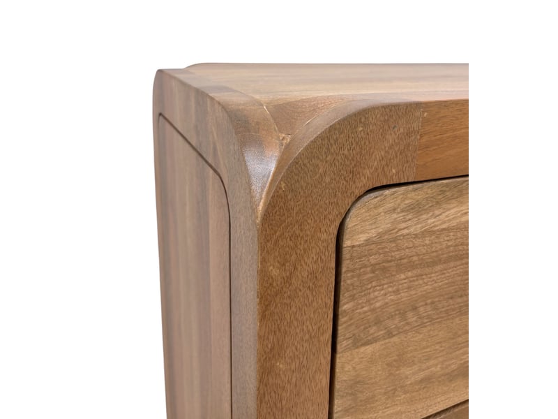  Buffet à 8 tiroirs en bois de manguer masif naturel avec pieds en bois  - Conforama D