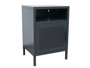 Nordlys - table de chevet nuit appoint 1 porte en métal avec rangement metal bleu