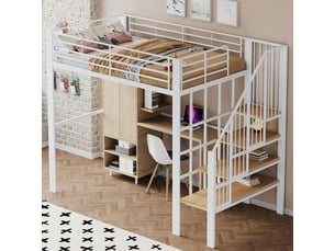 Lit mezzanine 140x200 cm SOGEU coloris blanc