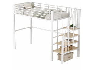 Lit mezzanine 90x200 cm <strong>MODENUIT </strong>  <strong></strong> coloris blanc