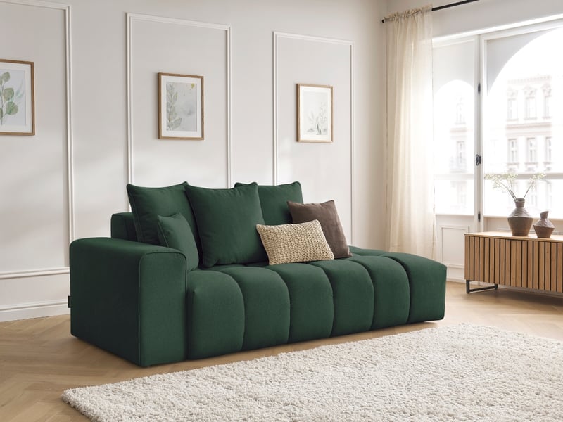  Bobochic canapé droit fixe mont-blanc tissu chiné vert  accoudoir gauche MONT-BLANC - Conforama B