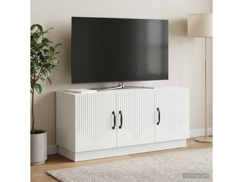  Meuble tv - banc tv - meuble de rangement blanc 99 x 34,5 x 47 cm bois d'ingénierie  - Conforama B
