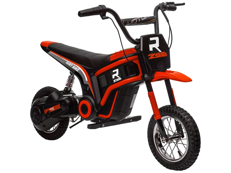 Moto cross électrique enfant moto électrique enfants moteur 350 w batterie 12v 8-16 kmh pneus gonflables 12'' rouge - Conforama A
