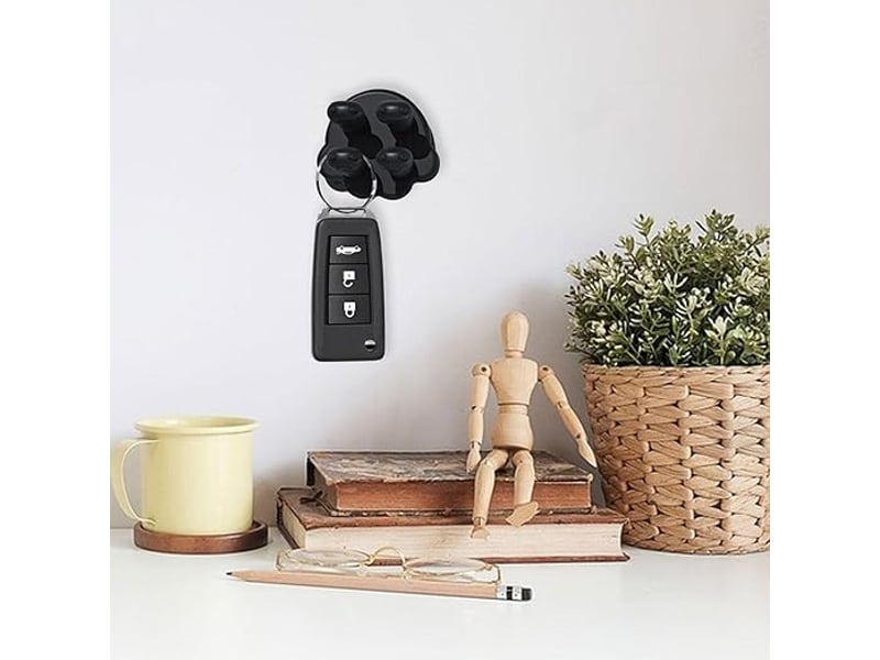 4 pièces crochets en silicone pour porte murale clip de câble adhésif 3d pour clé auto-adhésif étanche pour câble organisateur de clés, noir - Conforama B