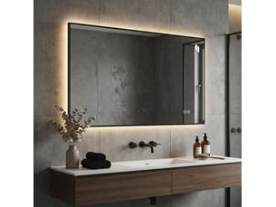 Miroir de salle de bain led 70x50 cm – argenté – cadre aluminium, antibuée et éclairage réglable progressif