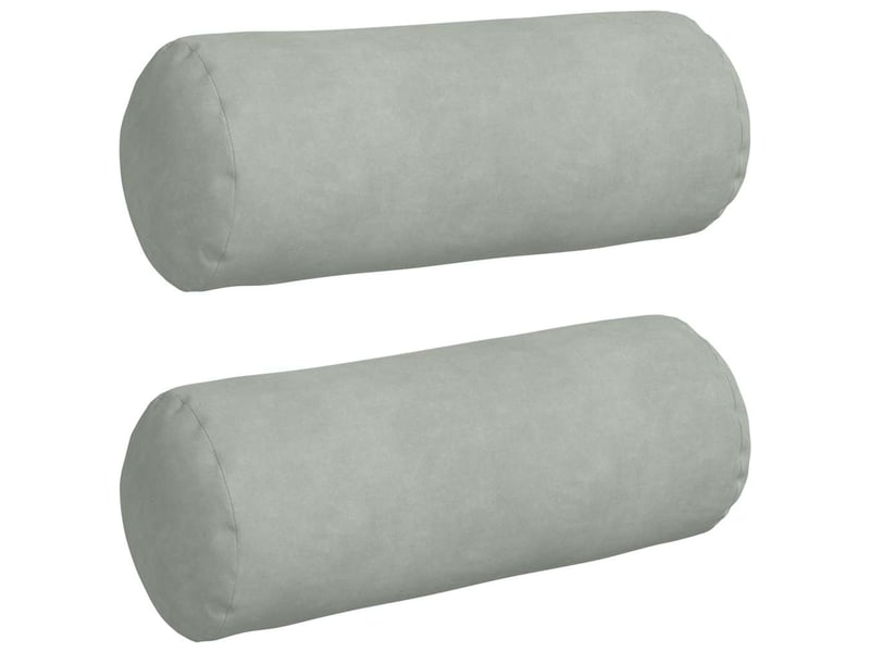  Lot de 2 coussins d'accent, coussins décoratifs, coussins lombaires gris clair ø 15 x 40 cm cf56729  - Conforama A