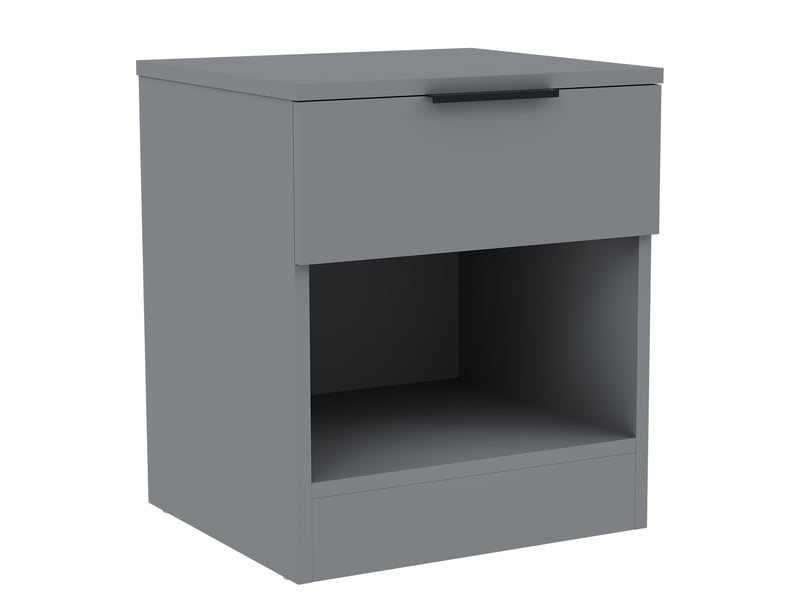  Table de chevet trega 1 tiroir, commode de nuit, chambre, rangement, 41x39x28cm, gris 3332082 - Conforama A