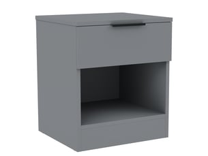 Table de chevet trega 1 tiroir, commode de nuit, chambre, rangement, 41x39x28cm, gris