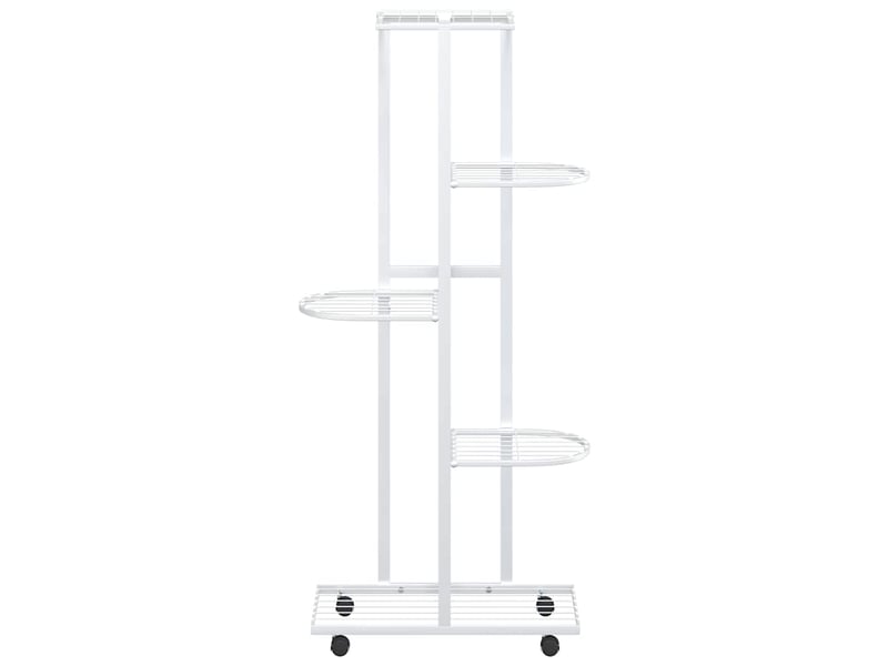  Jardinière - bac à fleurs à 5 niveaux avec roues 44x23x100 cm blanc fer  - Conforama E
